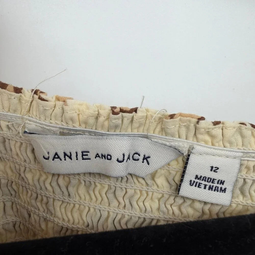 Janie and Jack Leopard Bubble Sleeve Dress Size 12